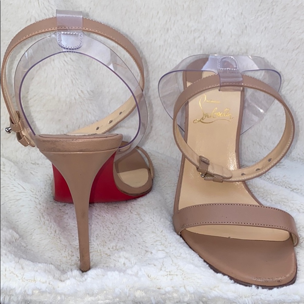 COPY - Louboutin Jonatina 100mm Nappa/PVC Nude